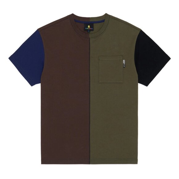 Teddy Fresh Colorblock Split Tee Short Sleeve T-Shirt with Pocket size Small NWT - Picture 1 of 6